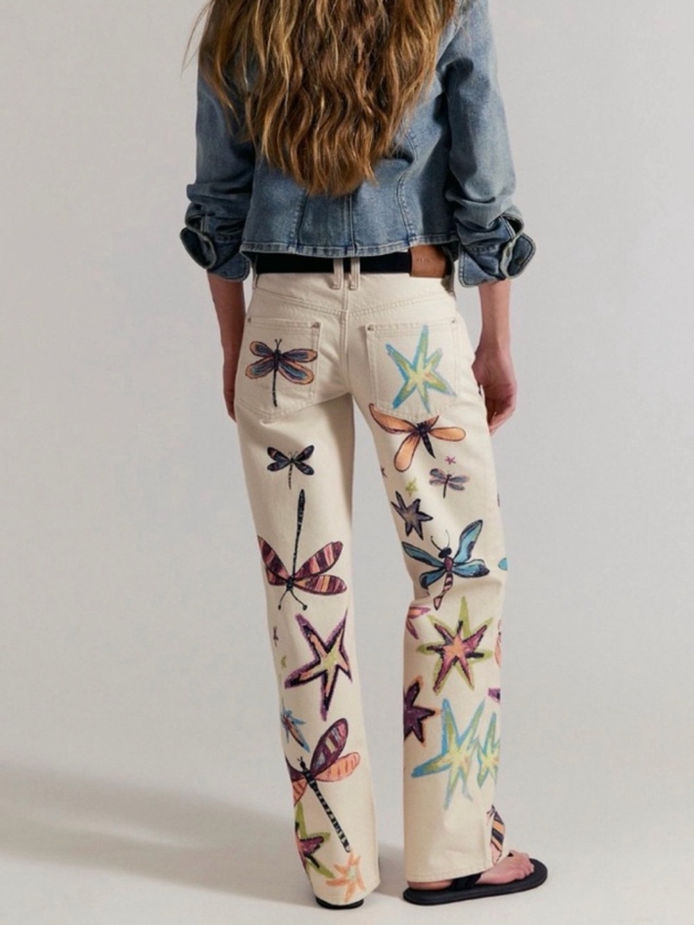 Free People We The Free Tennessee Low-Rise Illusions Jeans Dragonfly Size 26 NWT - Picture 3 of 8